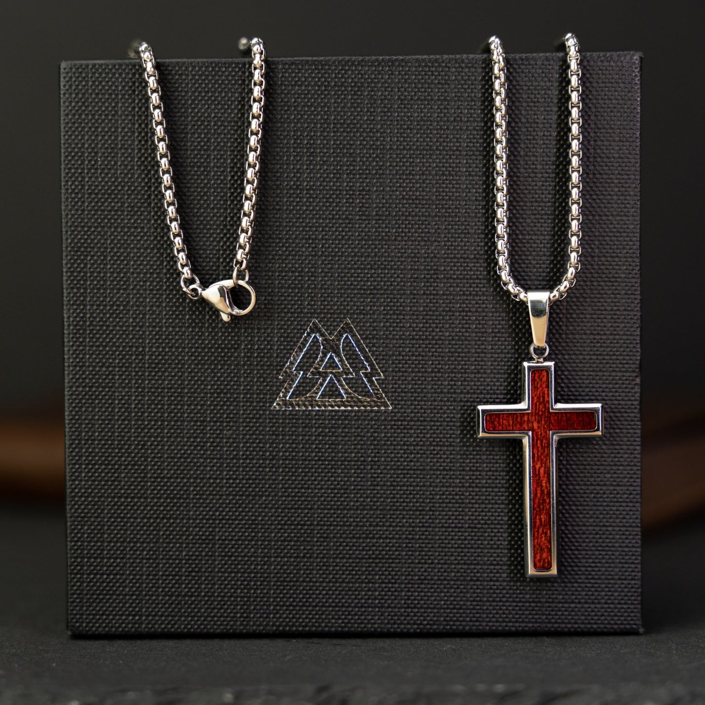 Rosewood Silver Cross Necklace