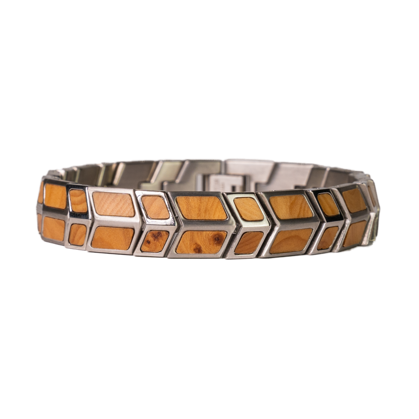 Silbernes Pfeilarmband aus Wurzelholz