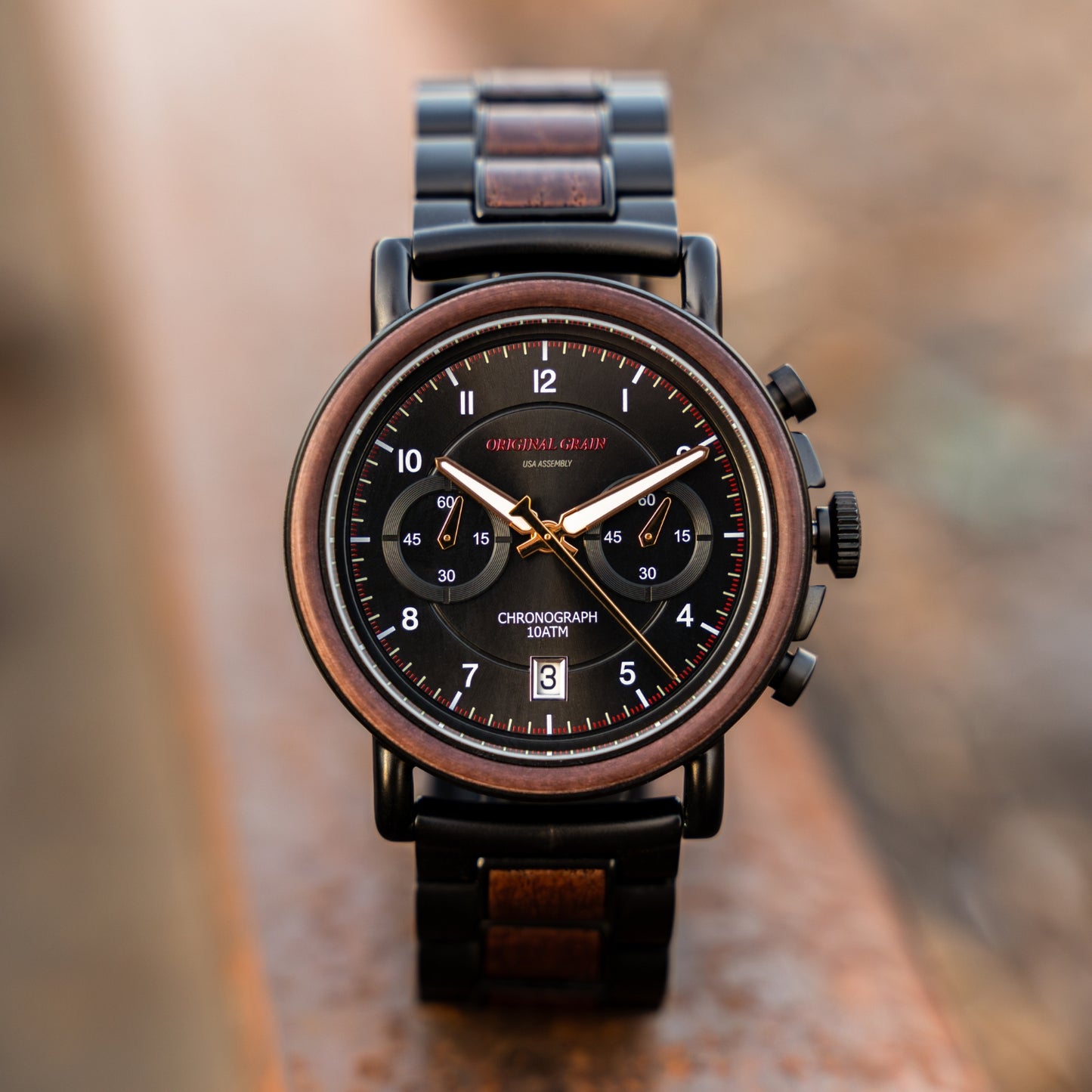 Chrono chemin de fer noir 44mm