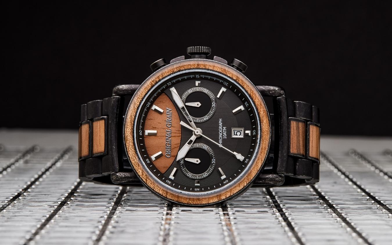 Koa Stonewashed Steel Chrono 44mm | Original Grain