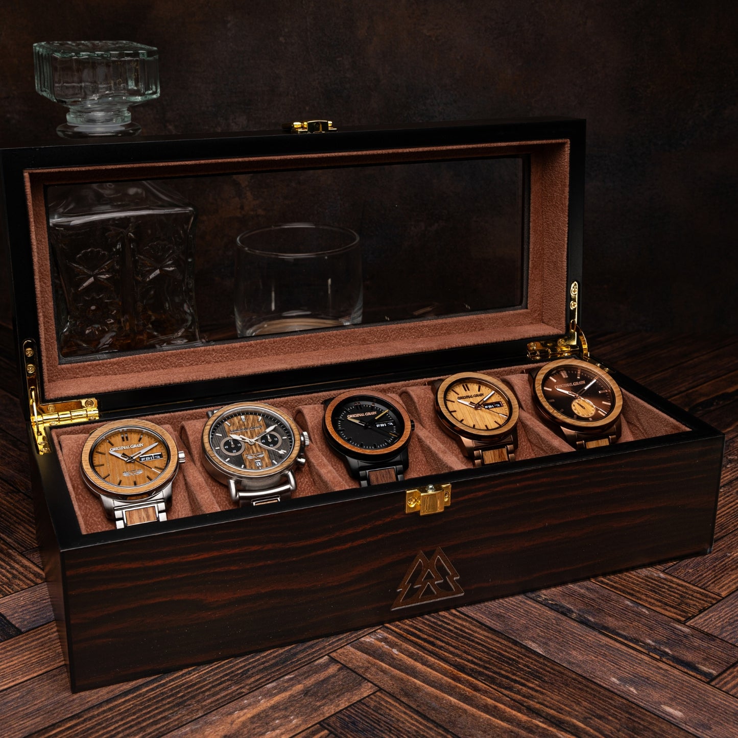 Ebony wood 5 Watch Display