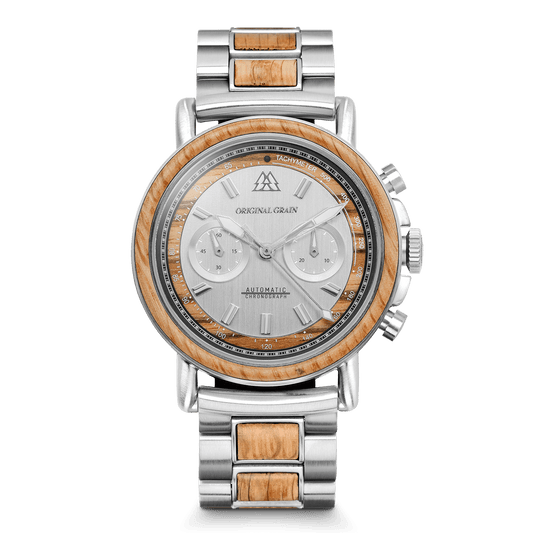 Brewmaster silberner Chronograph, mechanisch, 44 mm