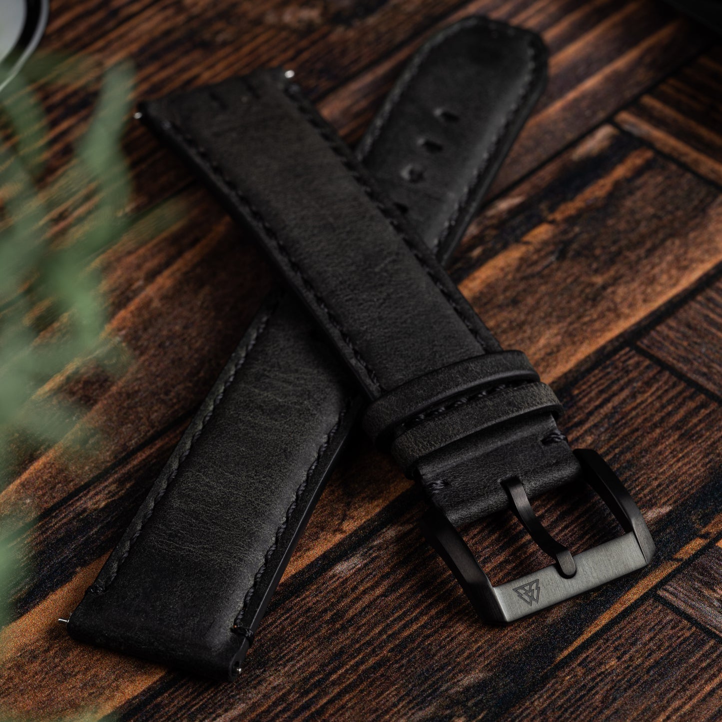 Charcoal Grey 21mm Leather Band