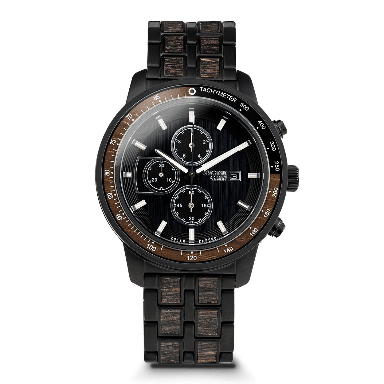 Fût de whisky carbonisé chrono solaire 45mm