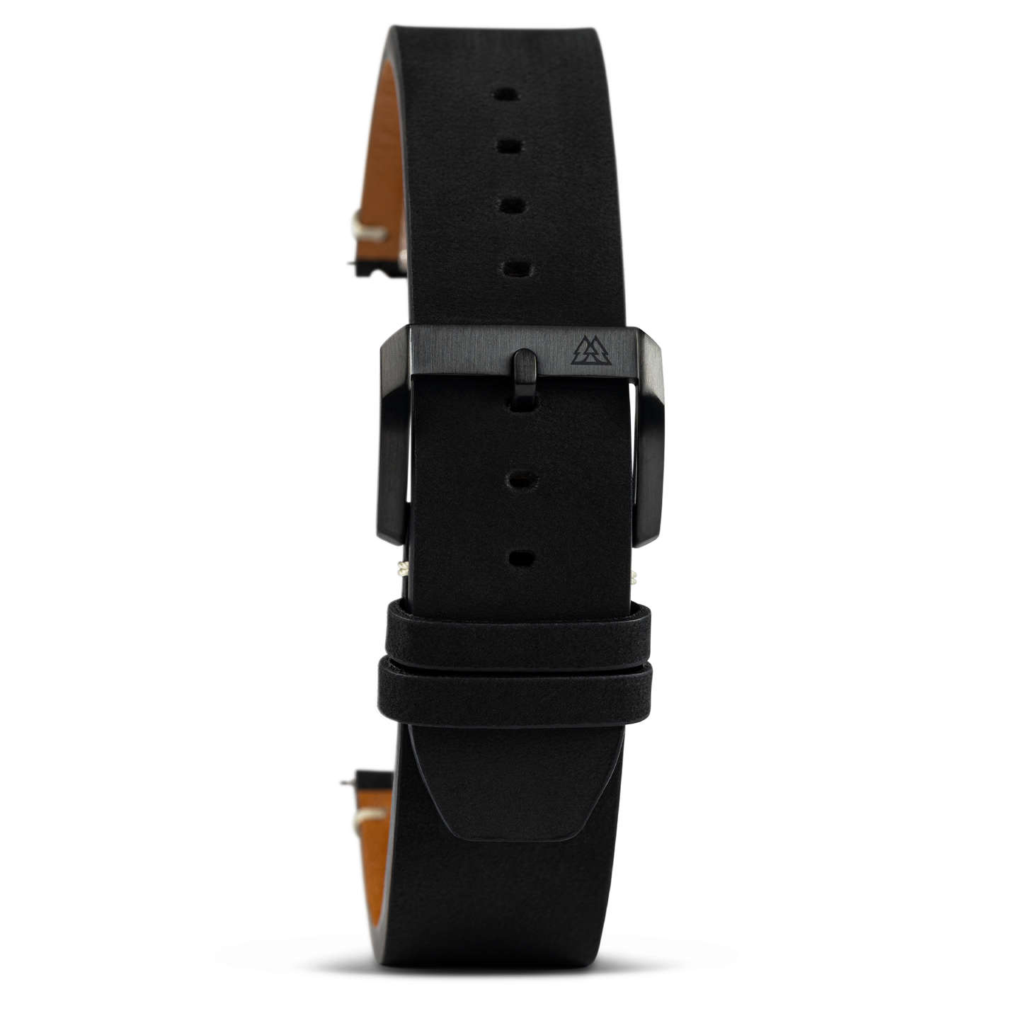 Midnight Black Raw Edge 22mm Leather Band