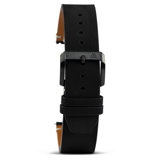 Midnight Black Raw Edge 22mm Leather Band