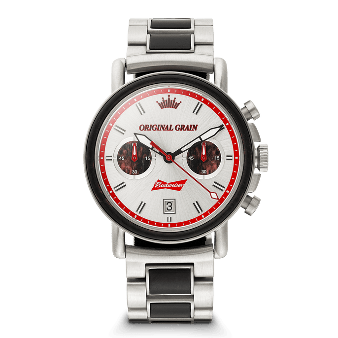 Budweiser King of Beers Silver Chrono 44mm – Original Grain Budweiser King of Beers Silver Chrono 44mm – Original Grain