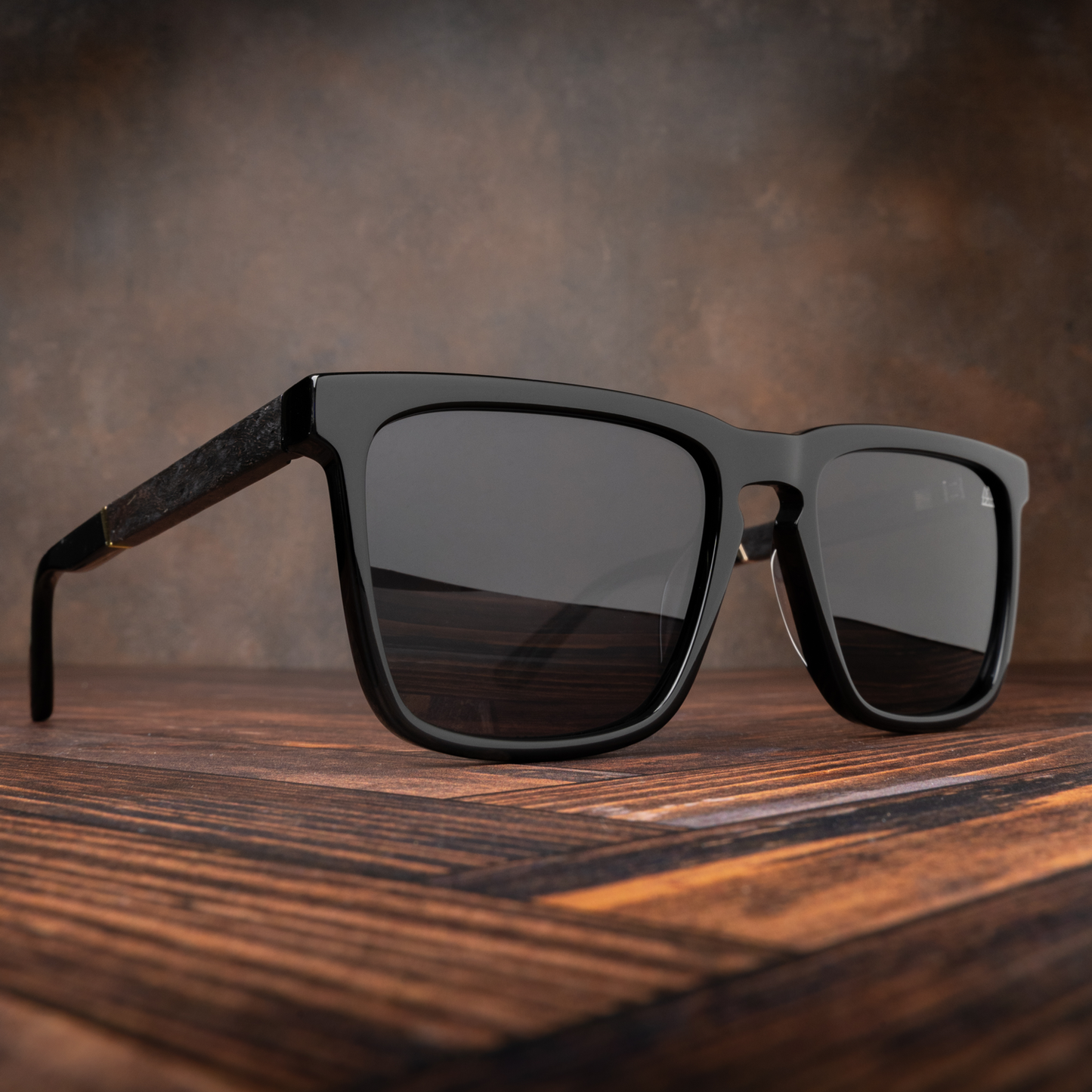 Revival Ebony Gold Shiny Black Sunglass