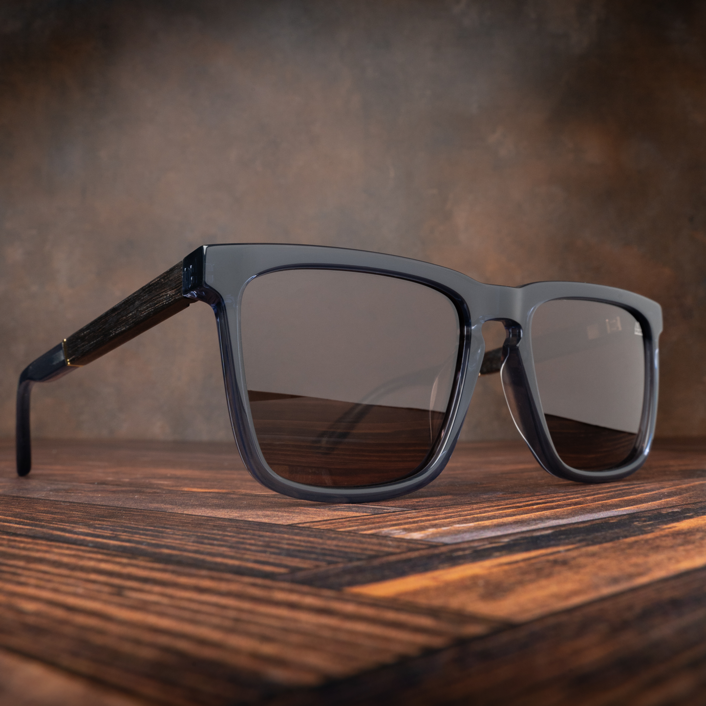 Revival Grey Oak Transparent Blue Sunglass