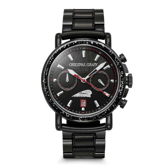 Indischer Motorrad-Chrono aus Blackwood, 44 mm