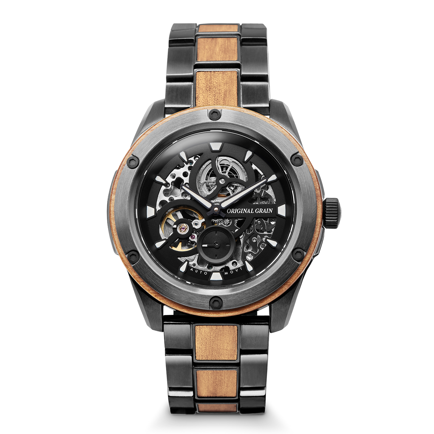 Koa Gunmetal Rugged Automatic 44mm Original Grain