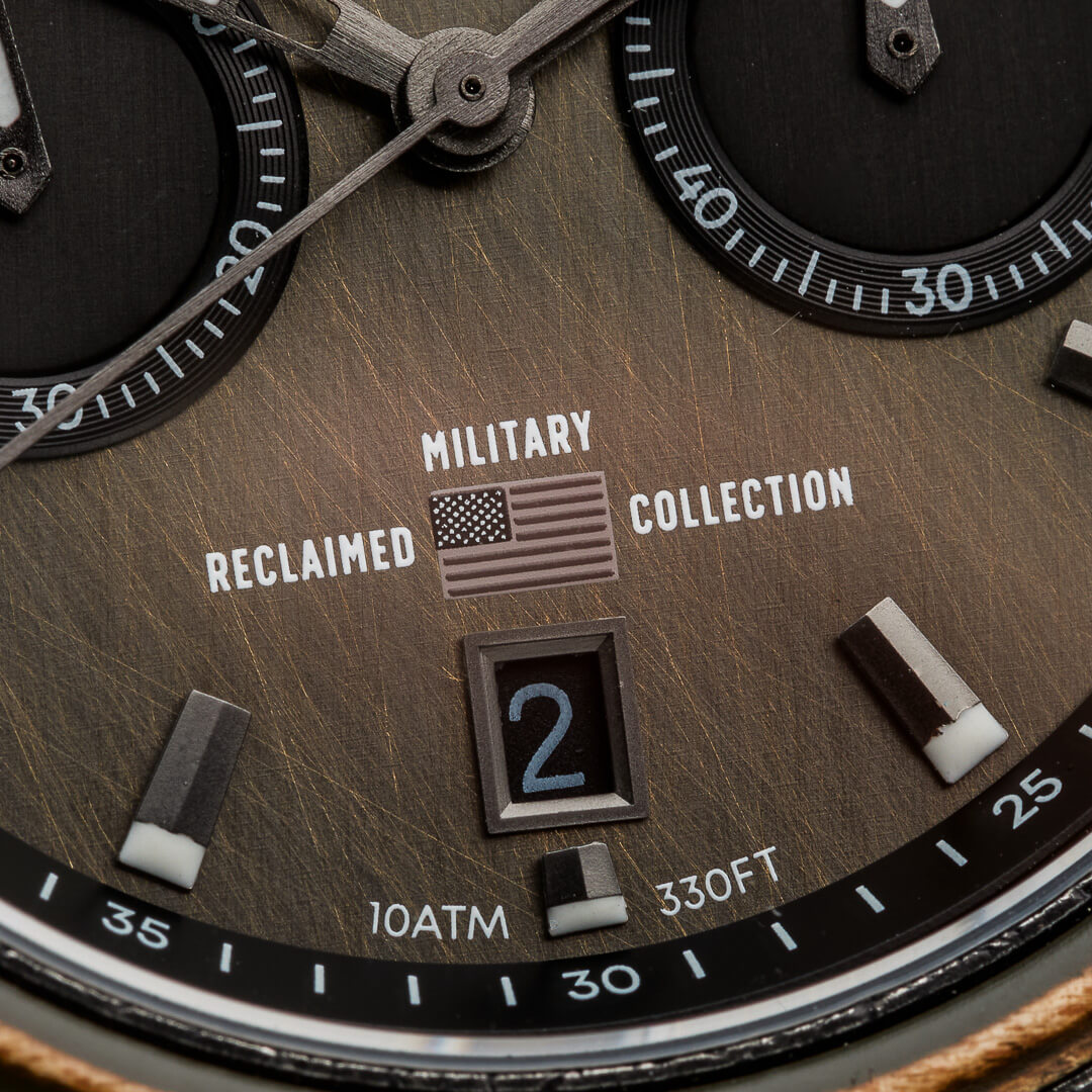 Military Stonewashed Steel Chrono 44mm