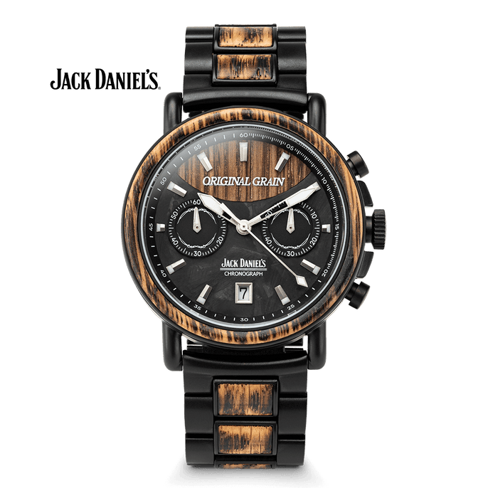 Jack Daniel's Charred Black Chrono 44mm | Original Grain Jack Daniel's Charred Black Chrono 44mm | Original Grain