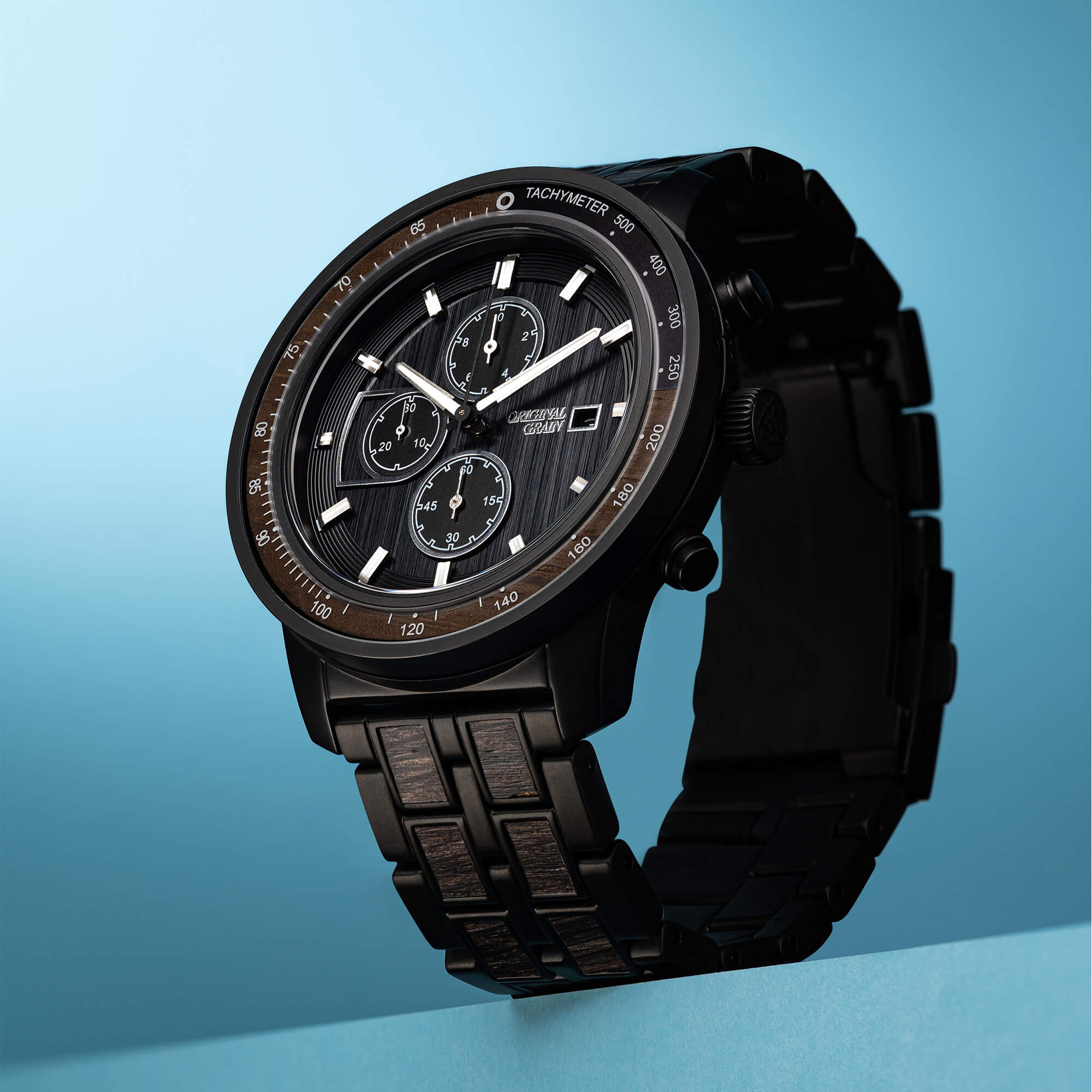 Whiskey Charred Barrel Solar Chrono 45mm – Original Grain