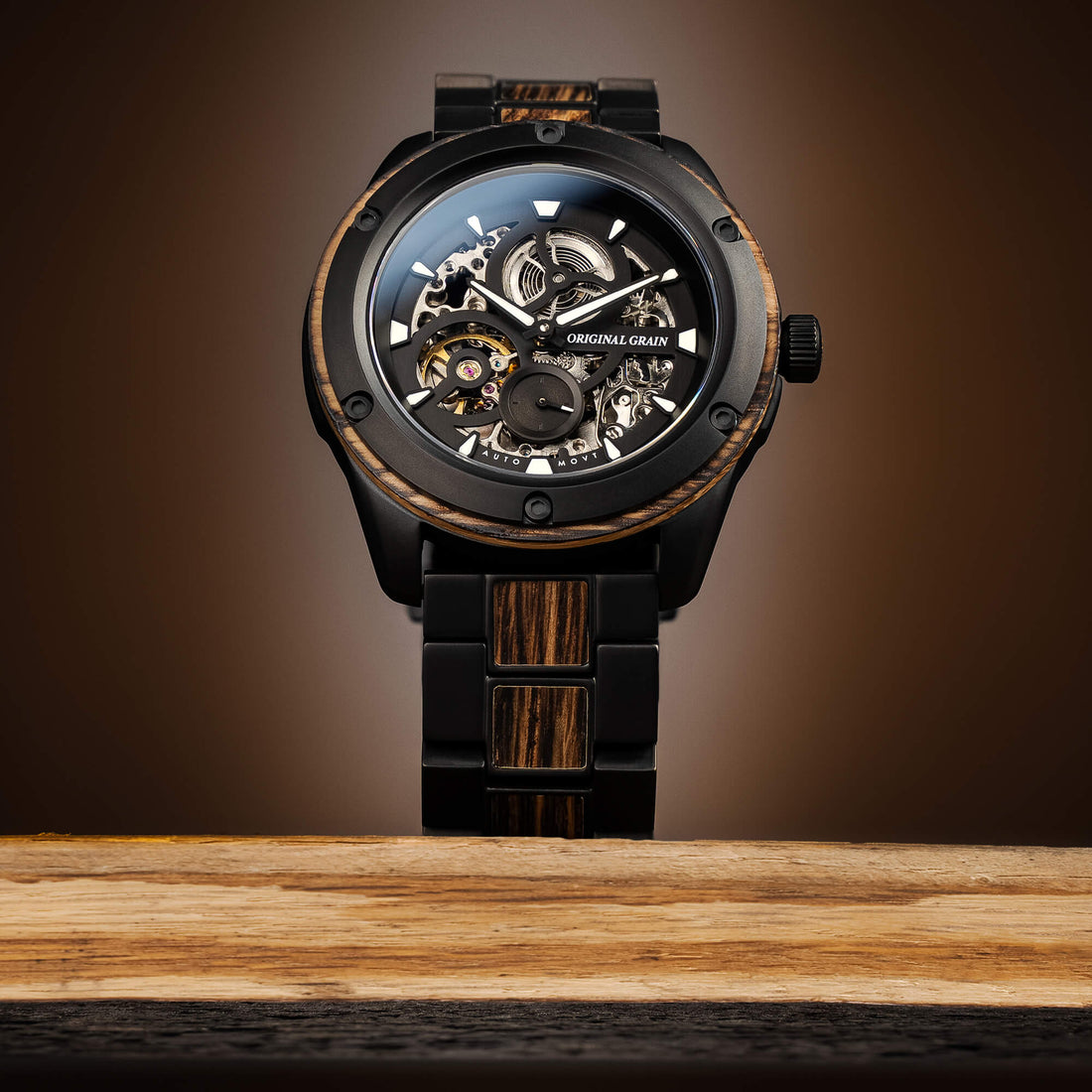 Whiskey Black Rugged Automatic 44mm – Original Grain