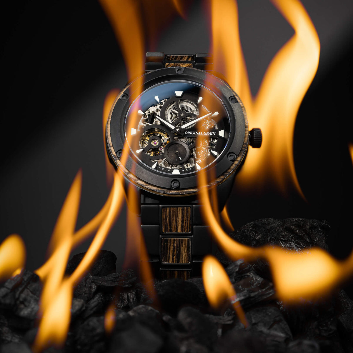 Whiskey Black Rugged Automatic 44mm – Original Grain