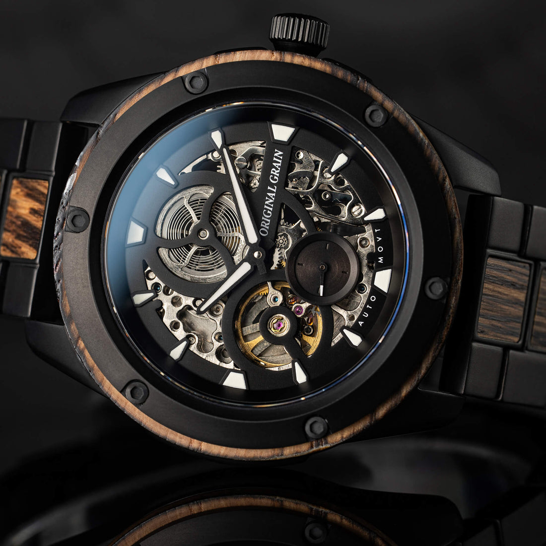 Whiskey Black Rugged Automatic 44mm – Original Grain