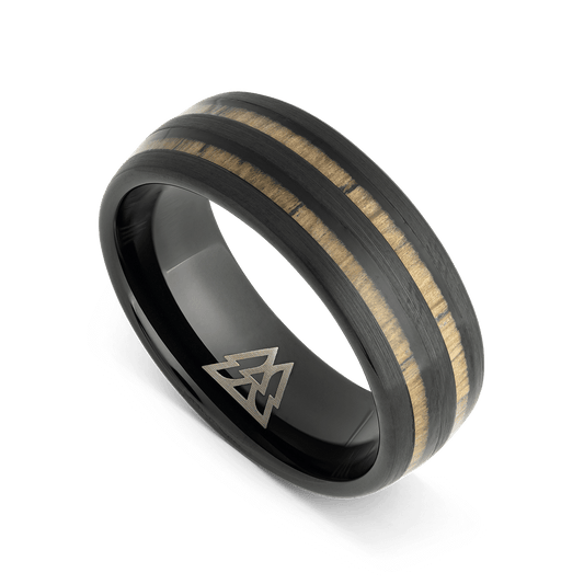 Whiskey Black Double Barrel Ring