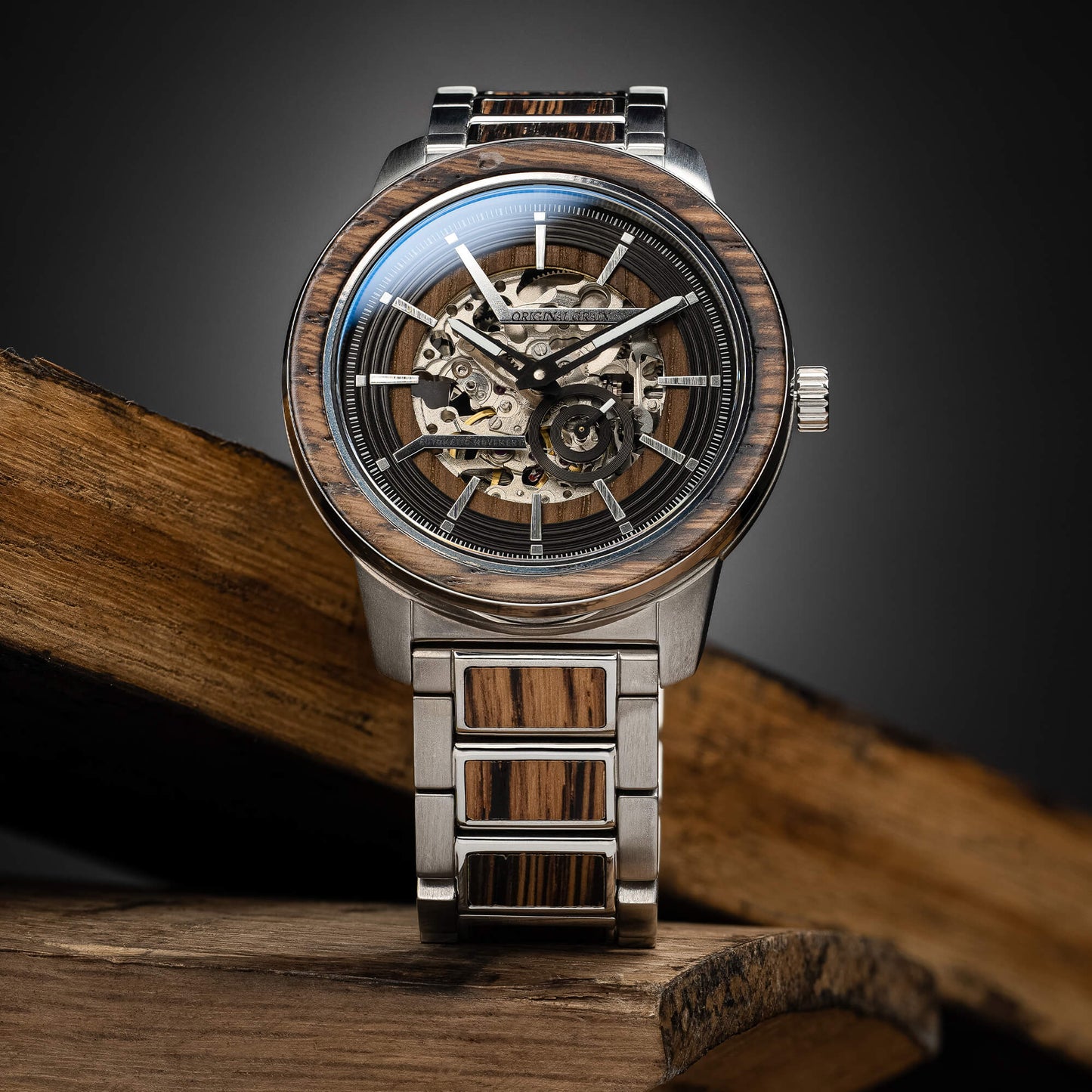Charred Whiskey Silver Barrel Automatic 46mm
