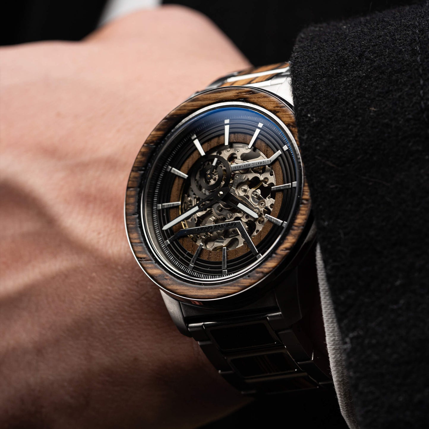 Charred Whiskey Silver Barrel Automatic 46mm