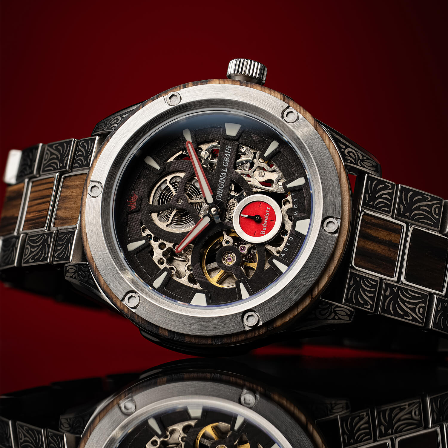 Budweiser King of Beers Rugged Auto 44mm – Original Grain