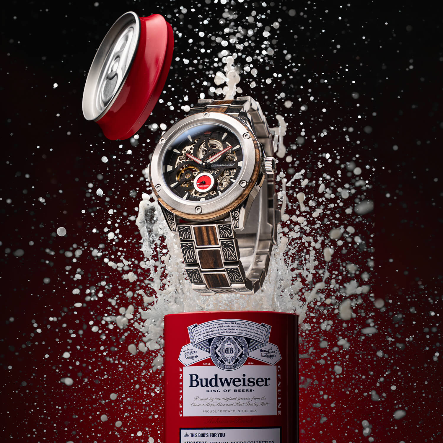 Budweiser King of Beers Rugged Auto 44mm – Original Grain