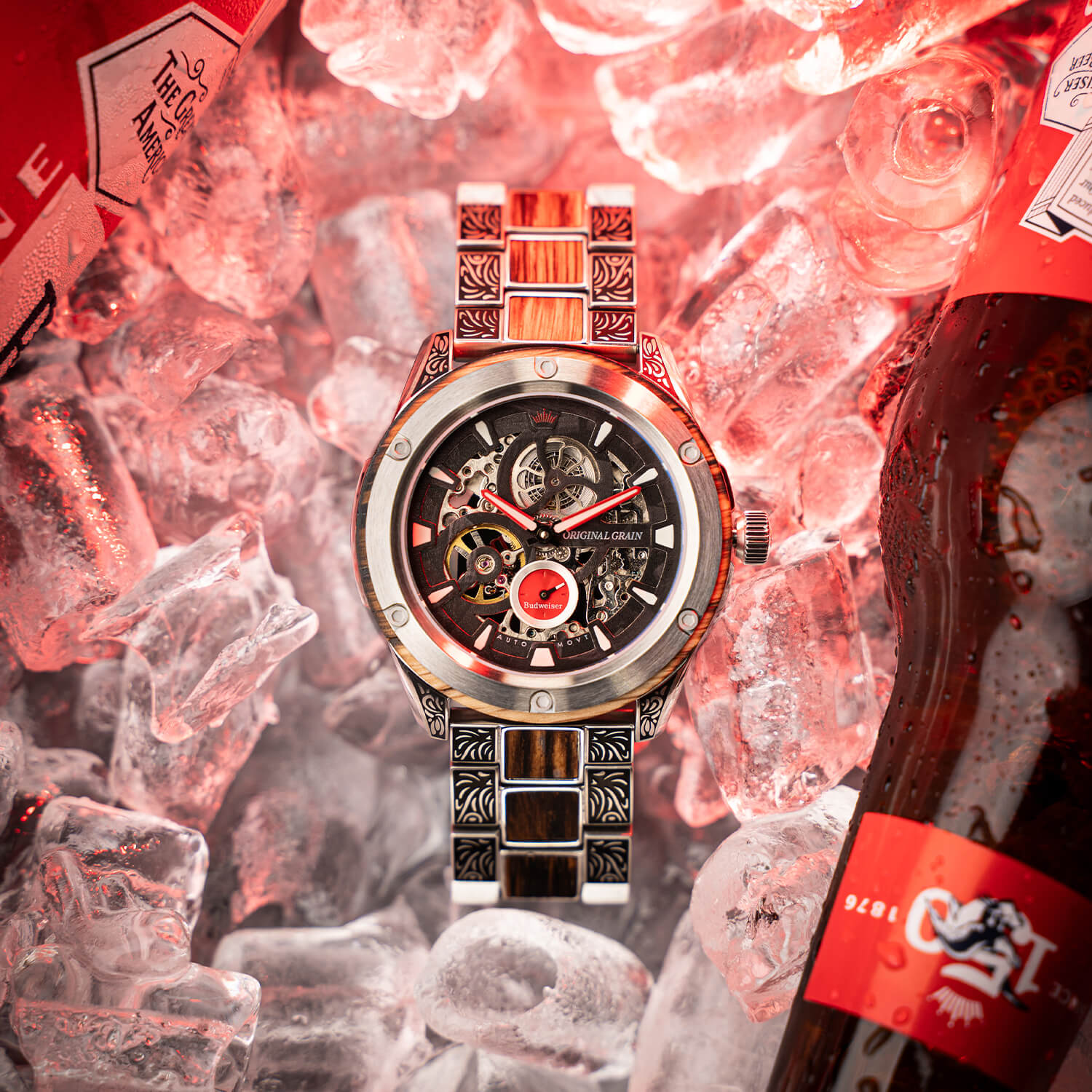 Budweiser King of Beers Rugged Auto 44mm – Original Grain