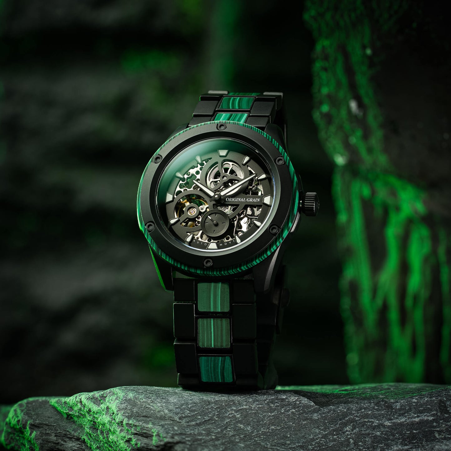 Malachite Rugged Black Automatic 45mm