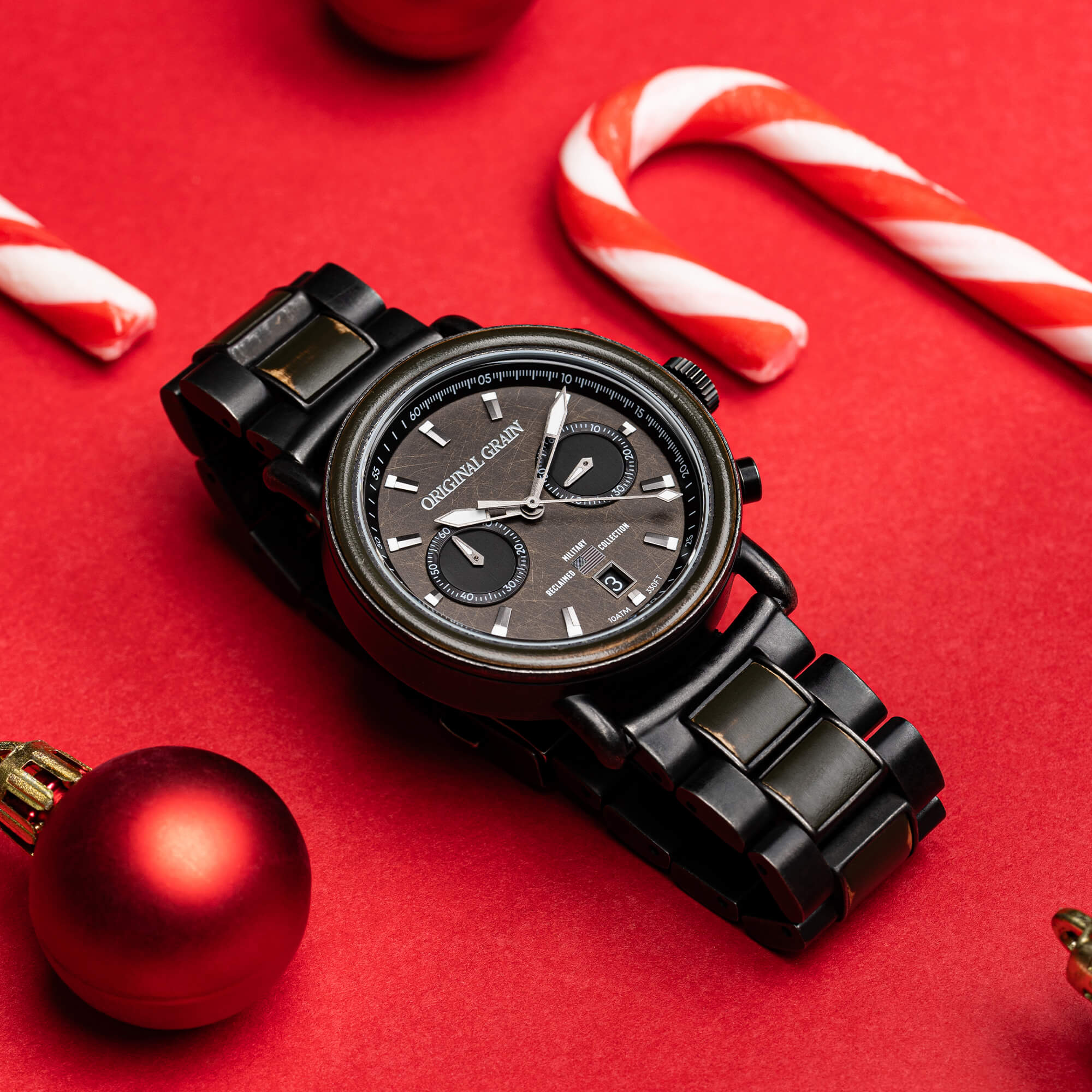 Military Stonewashed Steel Chrono 44mm Original Grain