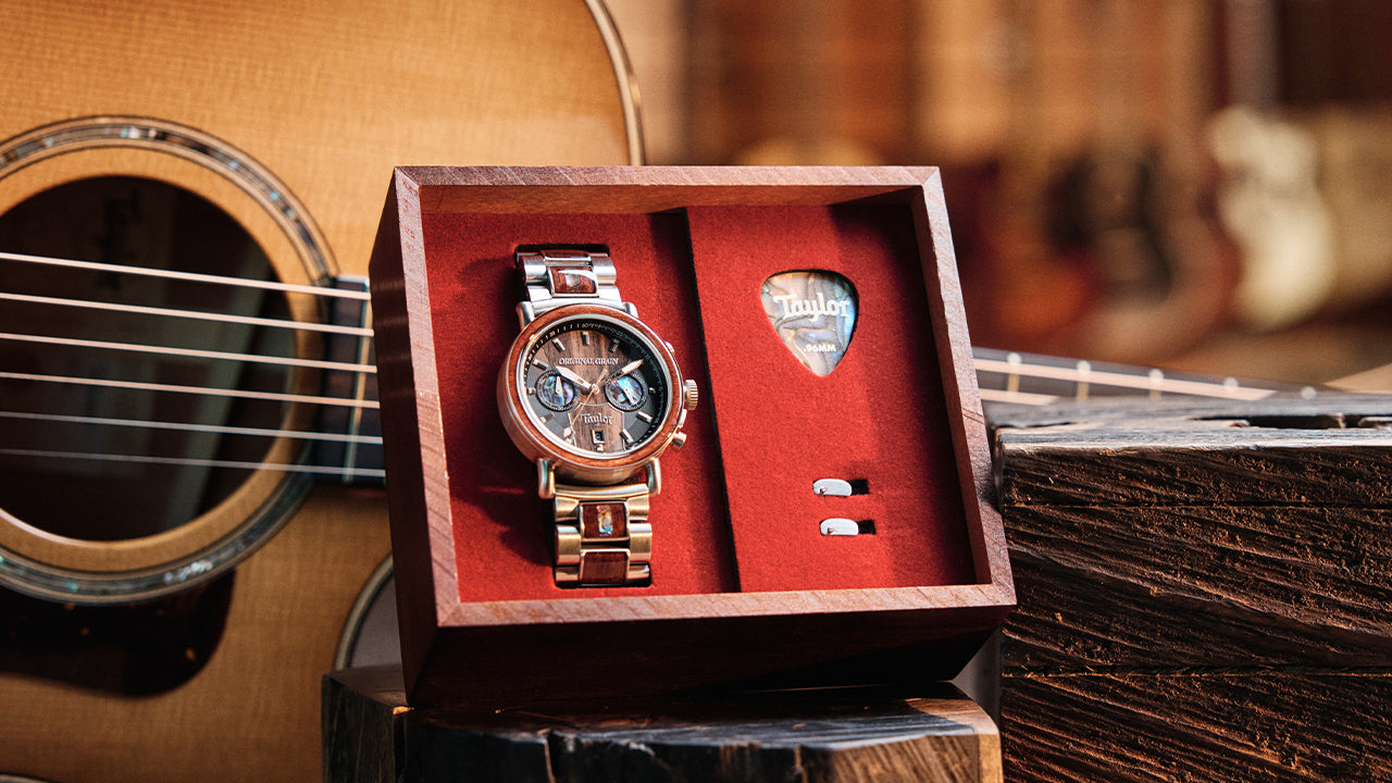 テイラーギター✕オリジナルグレイン 腕時計 定価165000円 エボニー テイラーギター✕オリジナルグレイン 腕時計 定価165000円