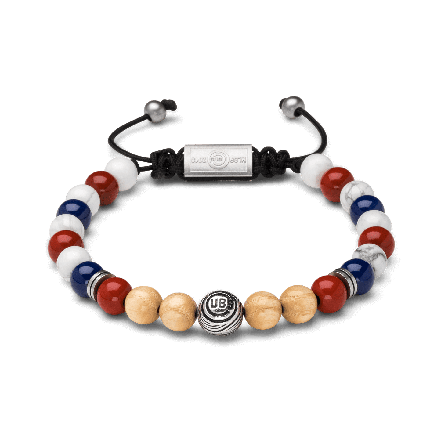 Chicago Cubs Round Macrame Bracelet 8mm by Original Grain