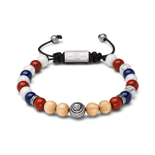 Bracelet rond en macramé des Chicago Cubs 8 mm par Original Grain