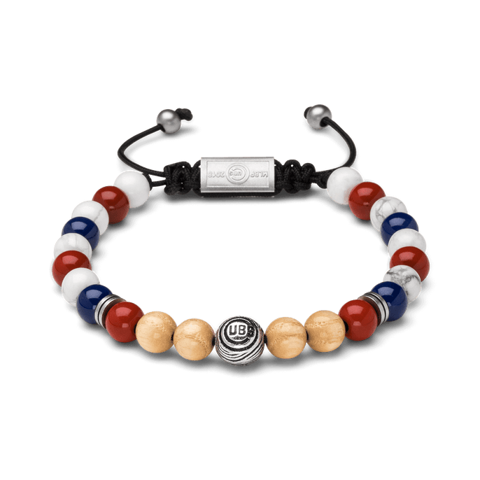 Chicago Cubs Round Macrame Bracelet 8mm by Original Grain