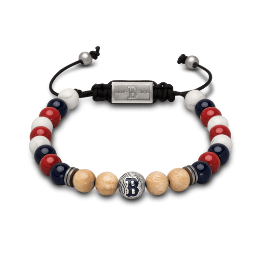 Boston Red Sox Round Macrame Bracelet 8mm by Original Grain