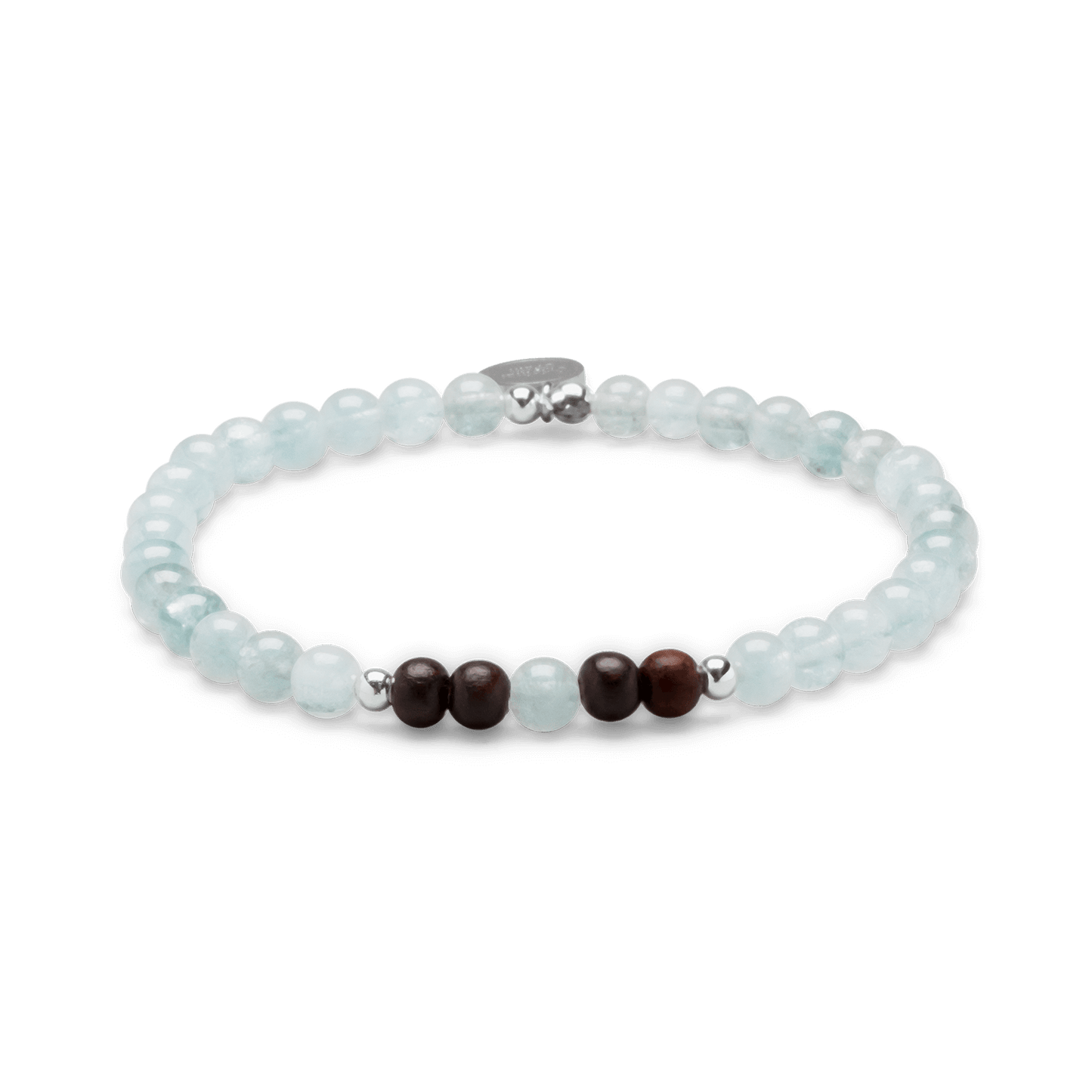 Ebony Aquamarine Womens Charm Bracelet 4mm
