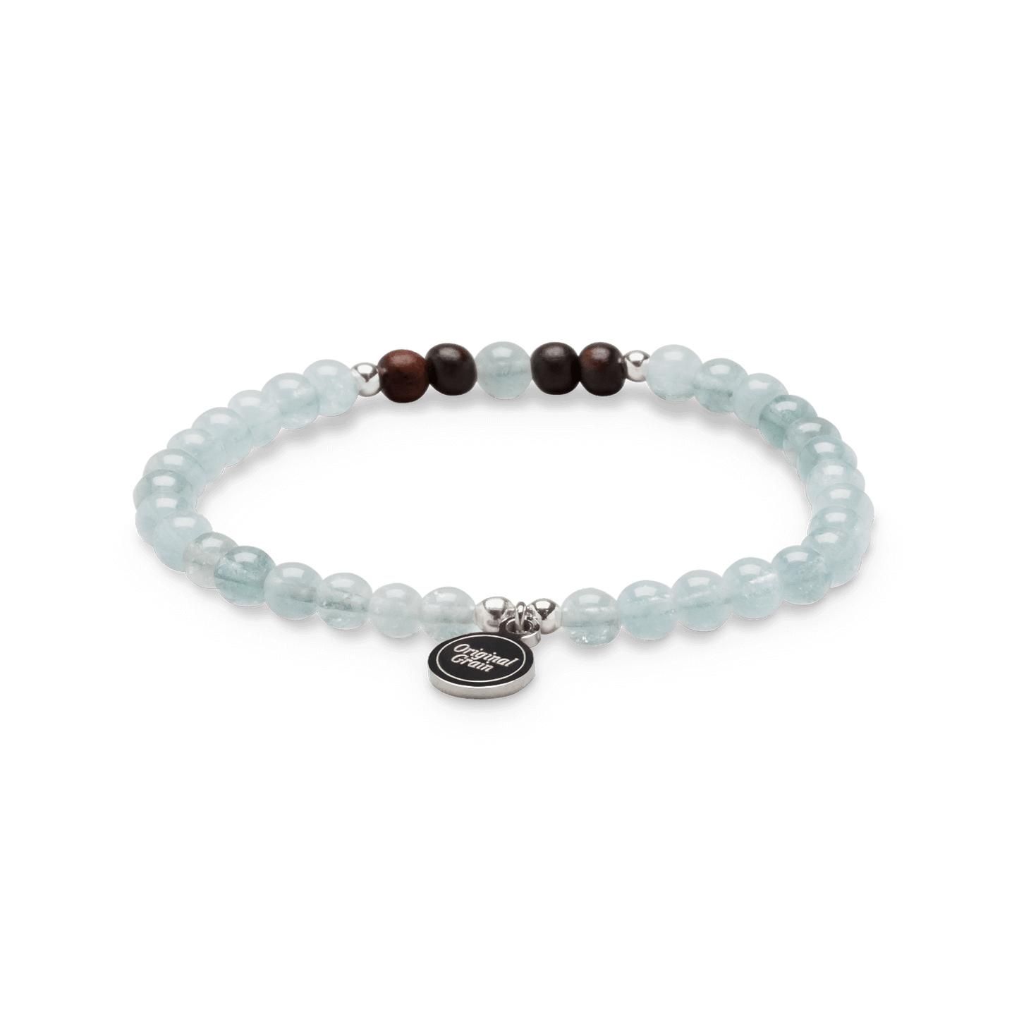 Ebony Aquamarine Womens Charm Bracelet 4mm