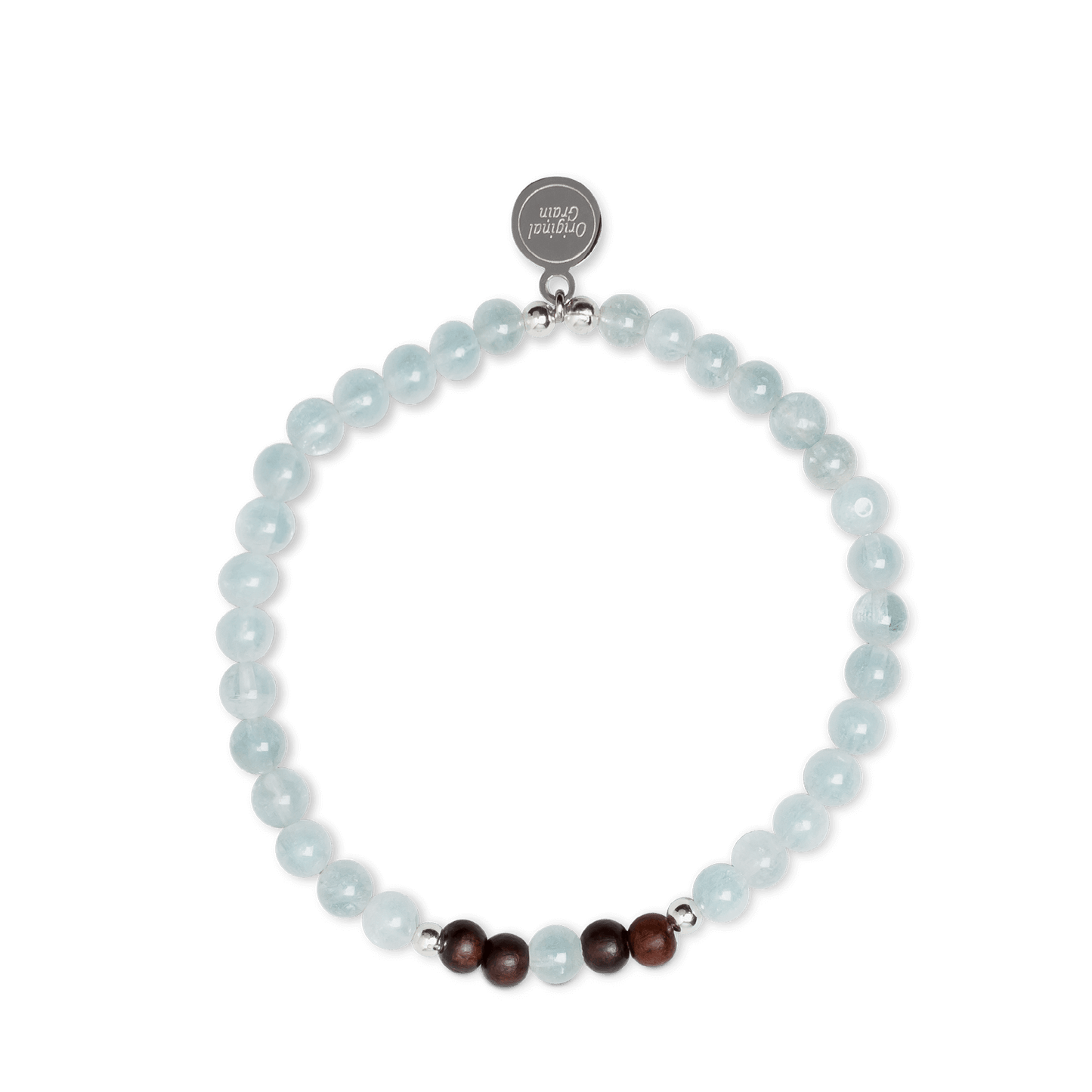 Ebony Aquamarine Womens Charm Bracelet 4mm