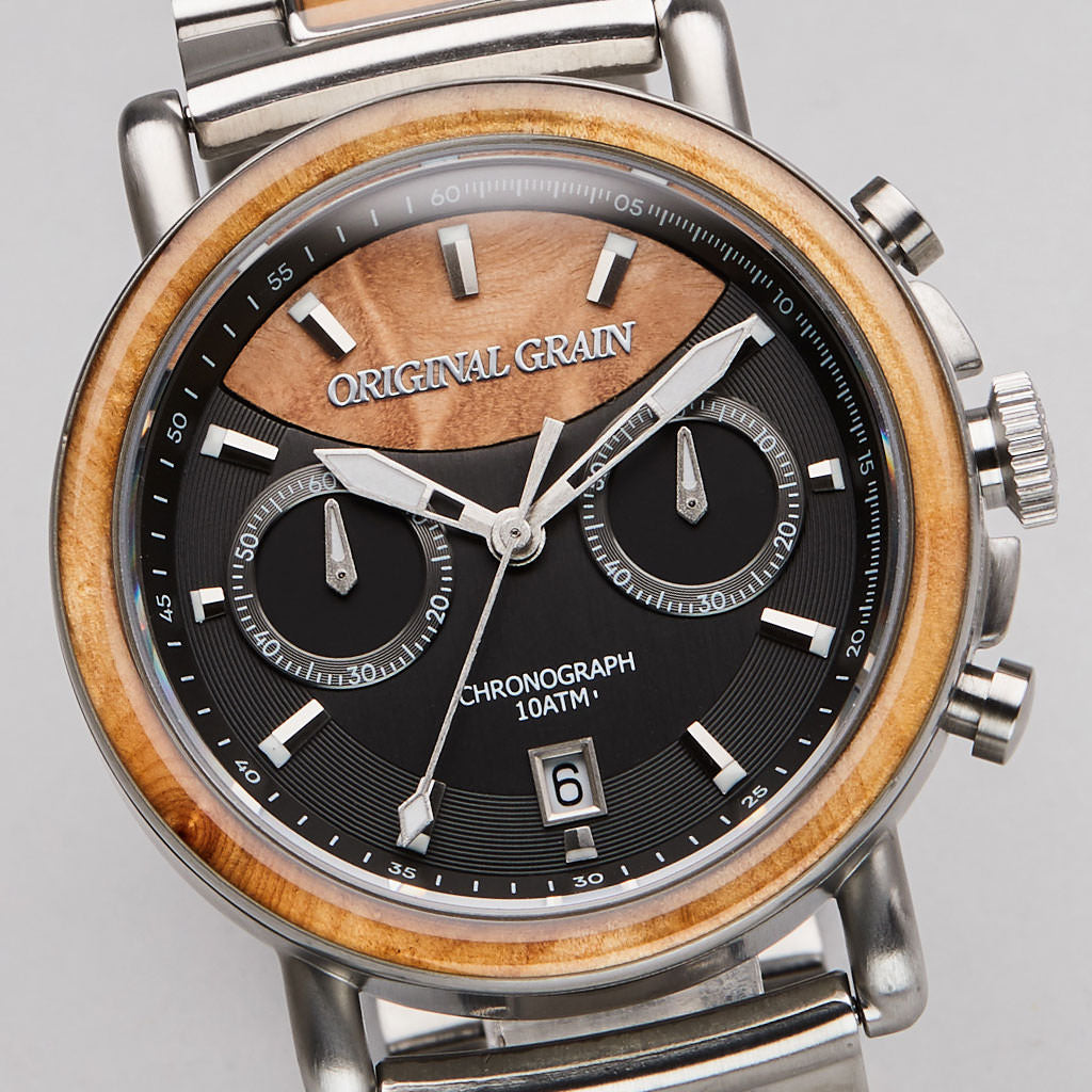 Burlwood Silver Chrono 44mm