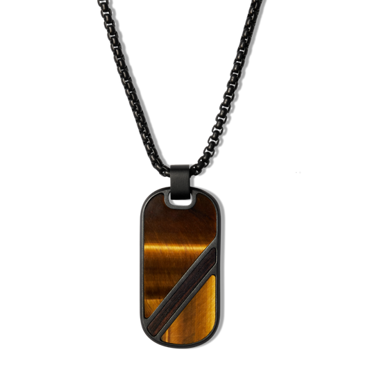 Tigers Eye Blackwood Pendant Necklace