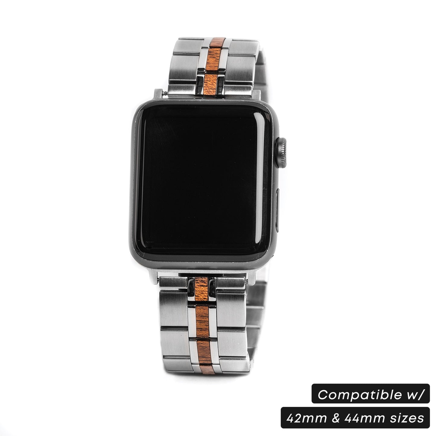 Minimales Apple-Watch-Armband aus kastanienbraunem Edelstahl