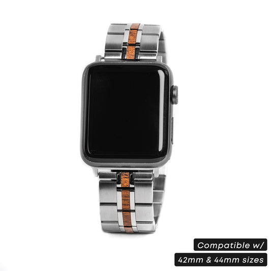 Correa minimalista para Apple Watch de acero inoxidable color castaño