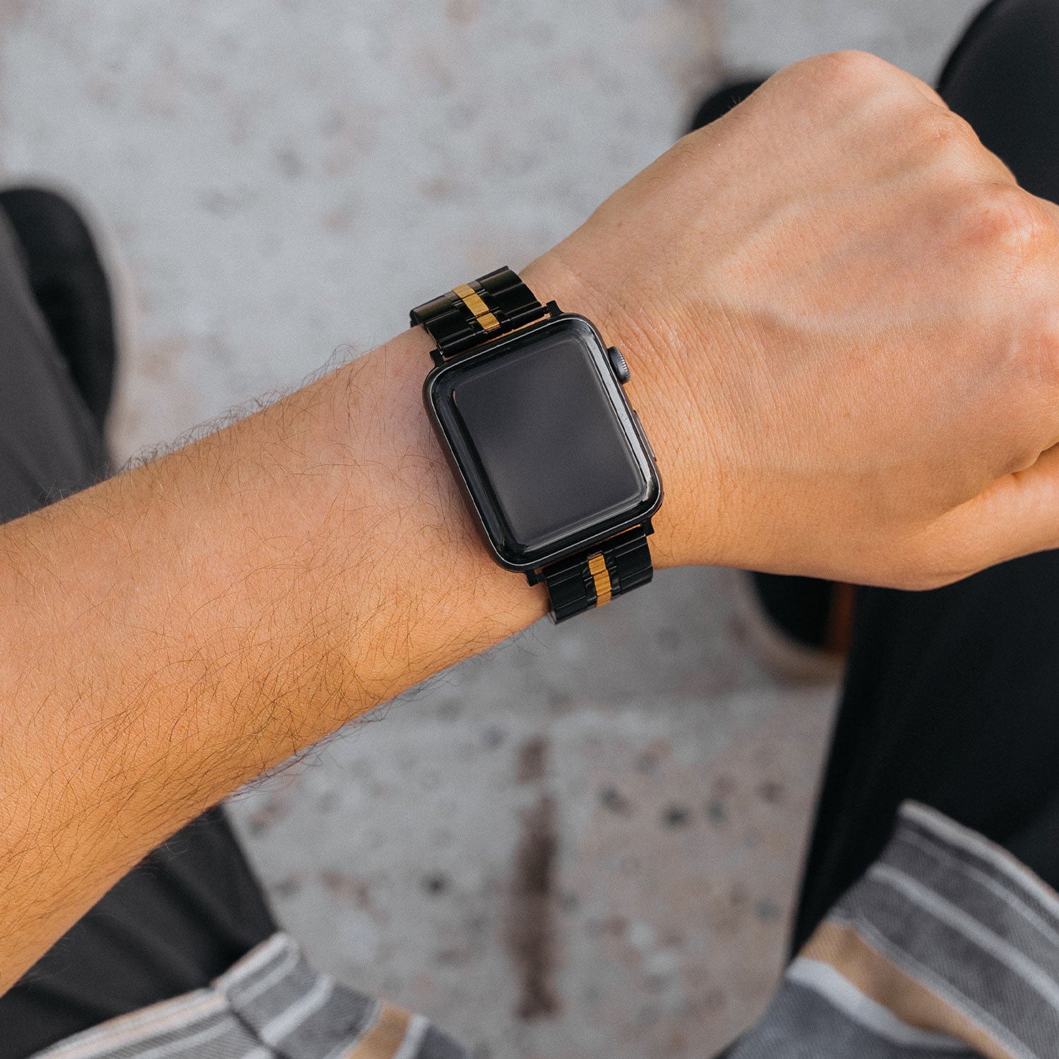 Whiskey Black Minimal Apple Watch Band Original Grain