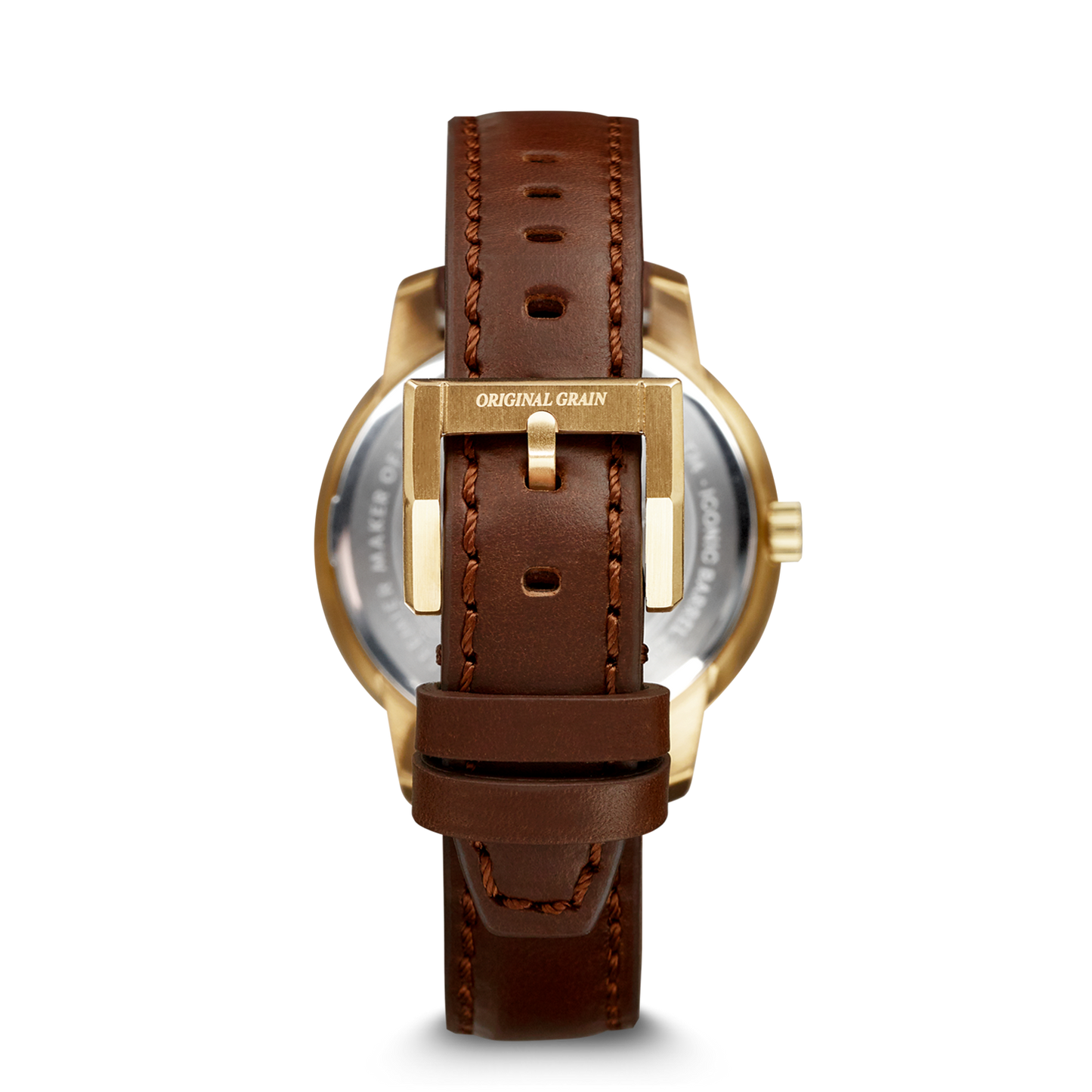 Ebenholzgoldfarbener Damen-Lederschaft 36 mm