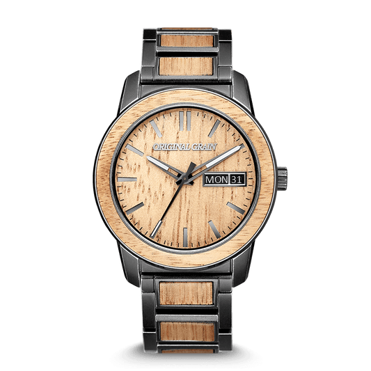 Damen-Koa-Stonewashed-Stahllauf 42 mm von Original Grain