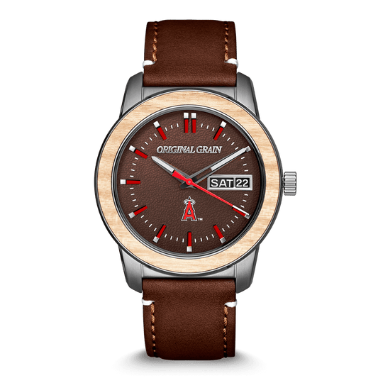 Anaheim Angels MLB Reclaimed 42mm - Leather Dial