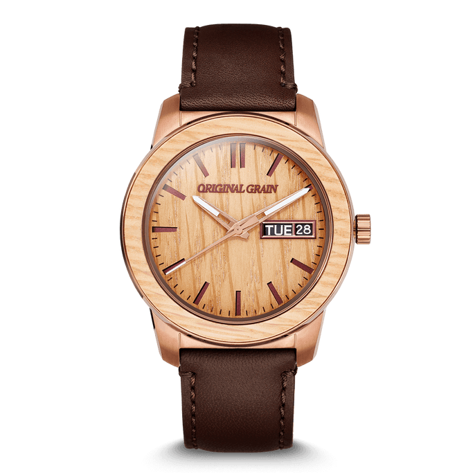 Whiskey Espresso Leather Barrel 42mm by Original Grain