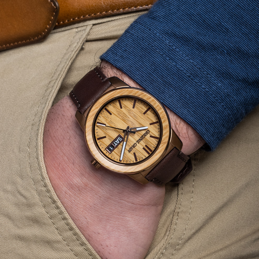Whiskey Espresso Leather Barrel 42mm