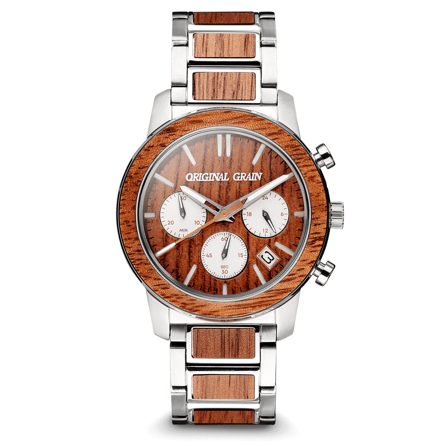 Mahogany Silver Barrel Chrono 42mm