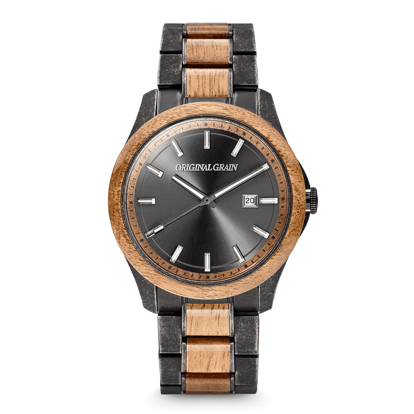 Koa Stonewashed Steel Classic 43mm