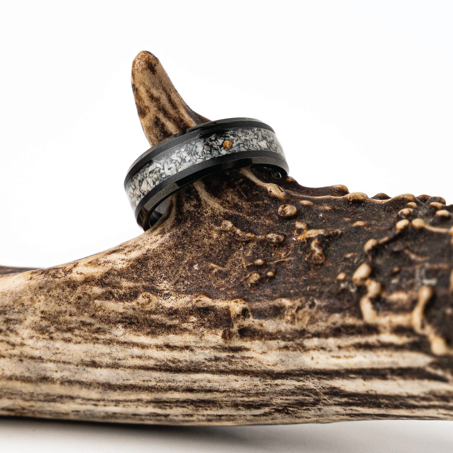 Deer Antler Single Barrel Ring